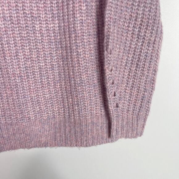 New J Crew Womens XS Purple Pink Alpaca Blend Turtleneck Sweater Shoulder Button - Picture 4 of 9